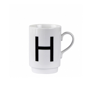 Porcelánový hranek, písmeno H