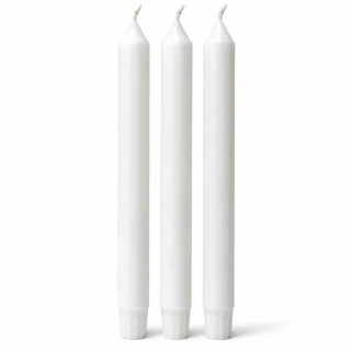 Stolní svíce stearin, bílá 21cm